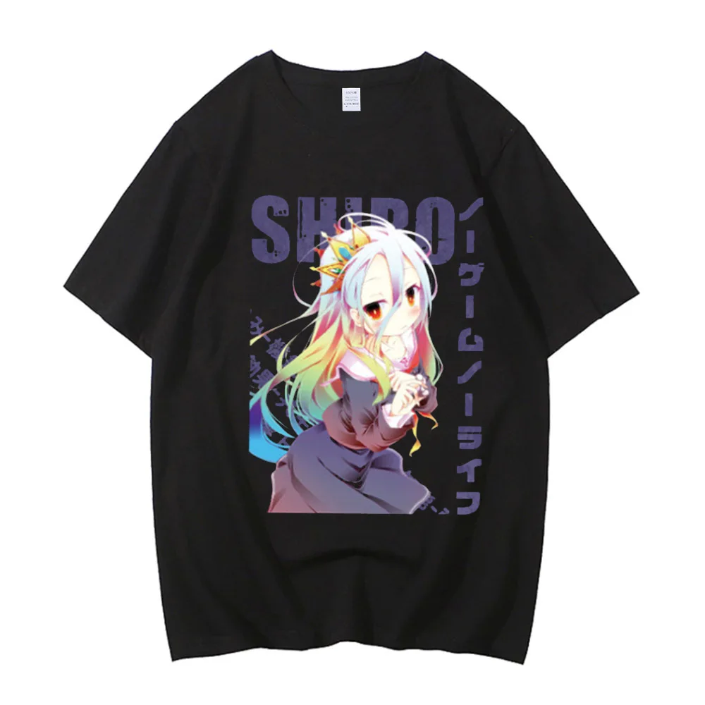 No Game No Life cotton men Colorful Retro graphic Classic anime Graphic top tees Psychedelic hip hop 2000s Graphic Colorful