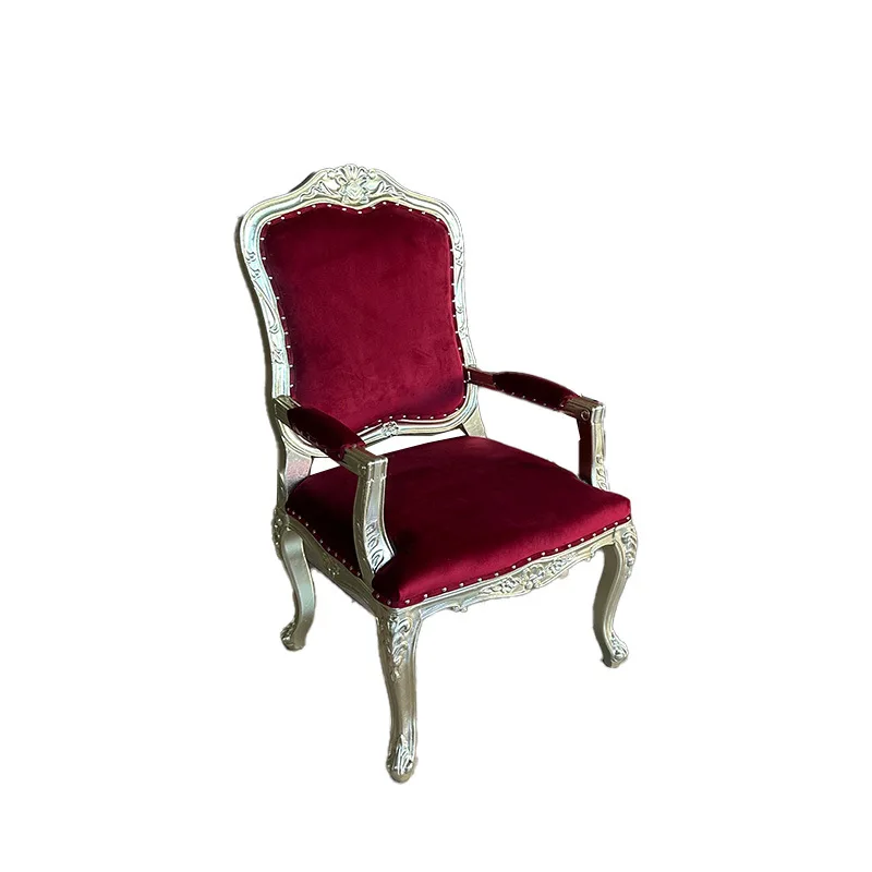 

Solid wood leisure chair, special backrest carved armrest for cross-border wedding hotels, conference negotiation chair