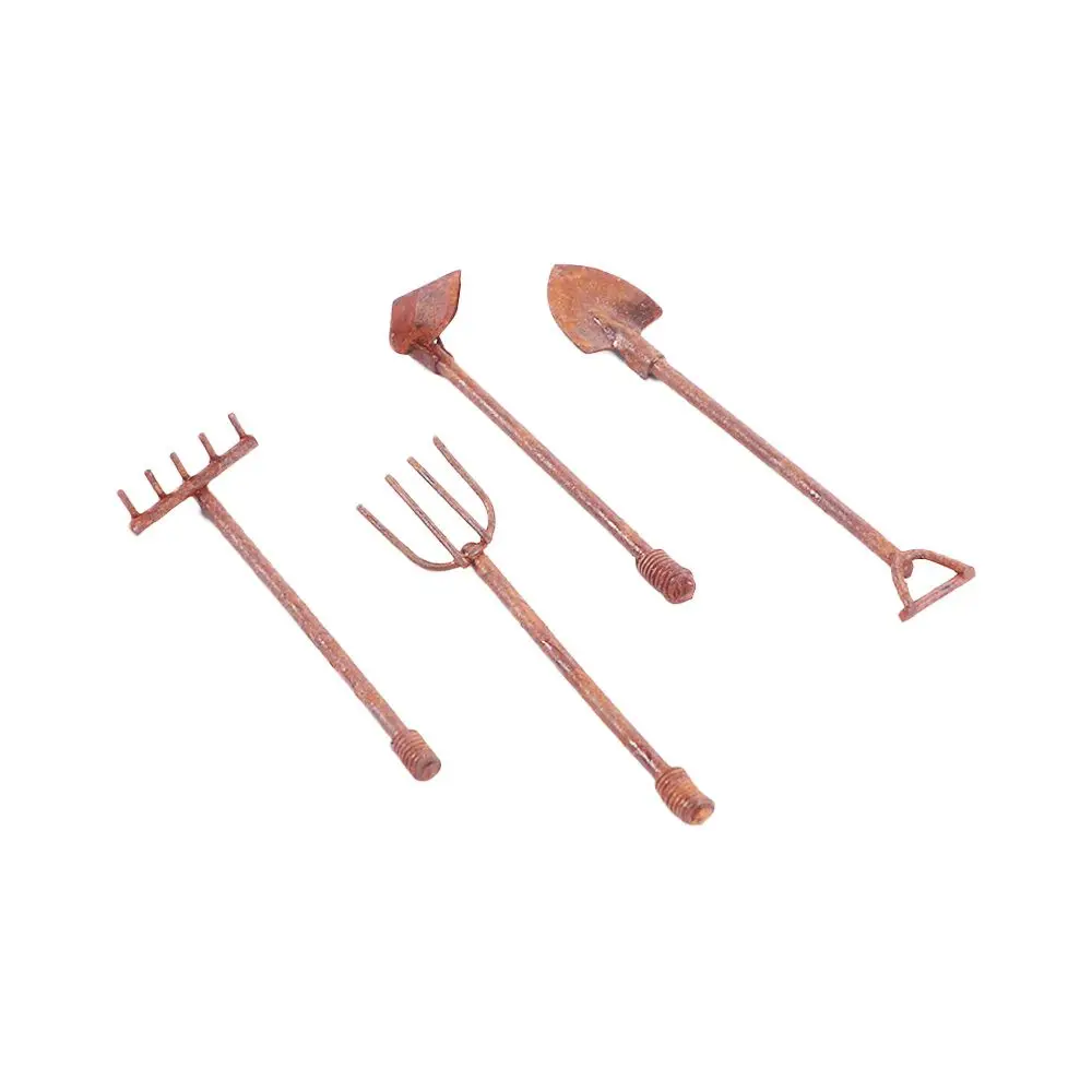 

Rusty Metal Home Decor Furniture Ornaments Little Crafts Fairy Garden Accessories Figurines Farming Tools Dollhouse Miniature