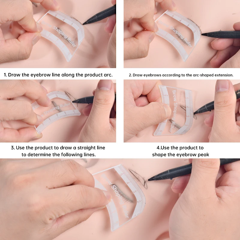1PC Righello per la mappatura delle sopracciglia Righello per modellare le sopracciglia 1 minuto Disegno rapido Design Sopracciglio Strumento facile Microblading Stencil Mekup permanenti