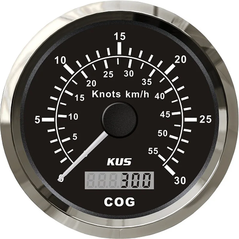 

Kus 85mm Pointer GPS Speedometers 0-30Knots Display Marine Speed Gauges 0-55Km/H Speed Indicators for Boat Bus Truck Auto 12/24v