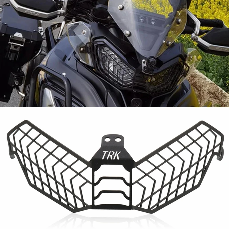 

Motorcycle Accessories Headlight Guard Grille Cover Protector Fit For TRK 702 702X TRK702 TRK702X 2022 2023