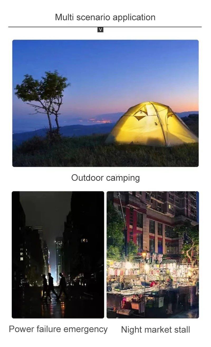 Camping Light Outdoor 100w Lamp Bulb Emergency Light Home Decor Night Light Led Light Usb Rechargeable Led Portable Lanterns