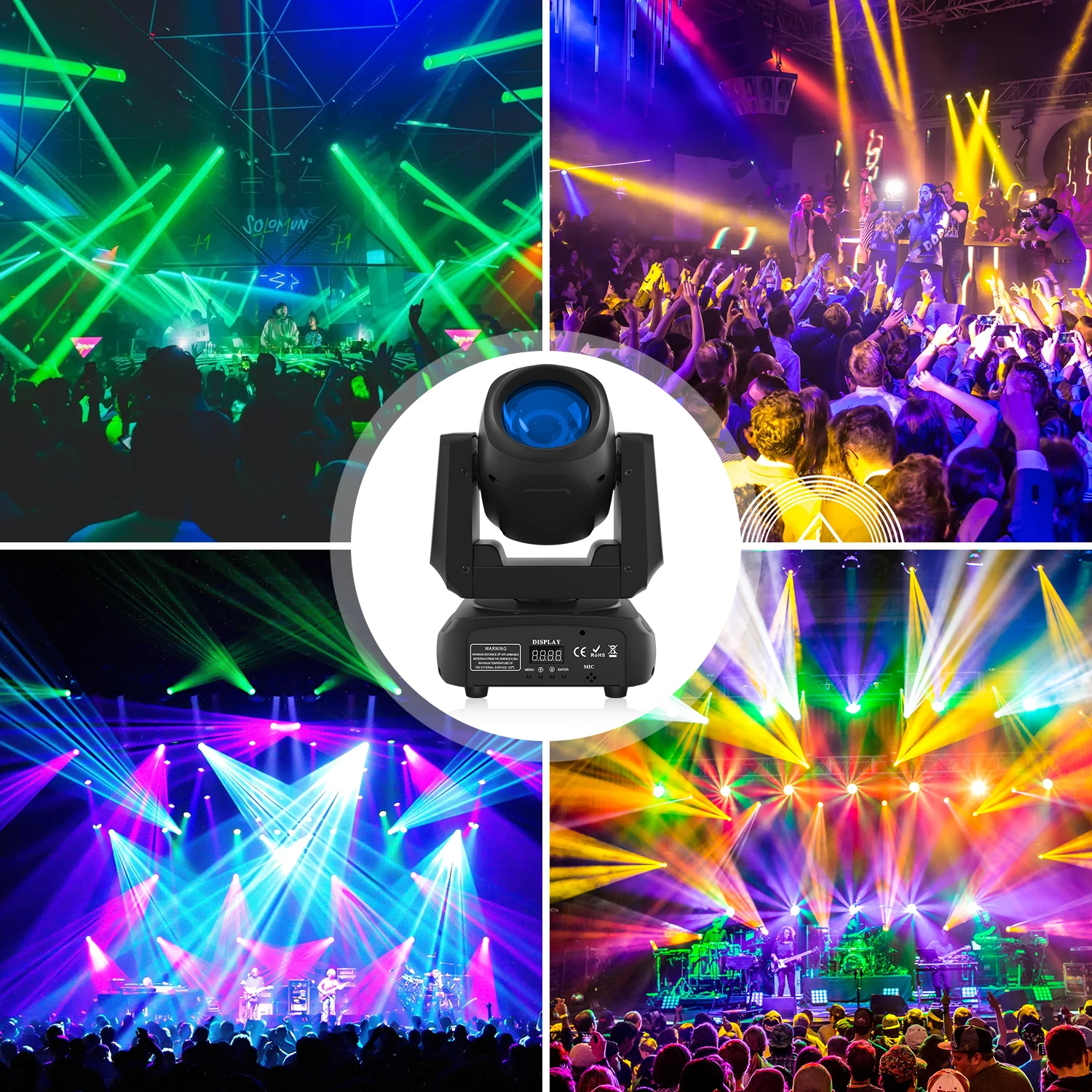 Imagem -02 - Yiflamefly-led Moving Head Light Iluminação de Palco Luzes de dj Holofotes Dmx 512 com Som Ativado para Igreja Disco de Casamento 100w