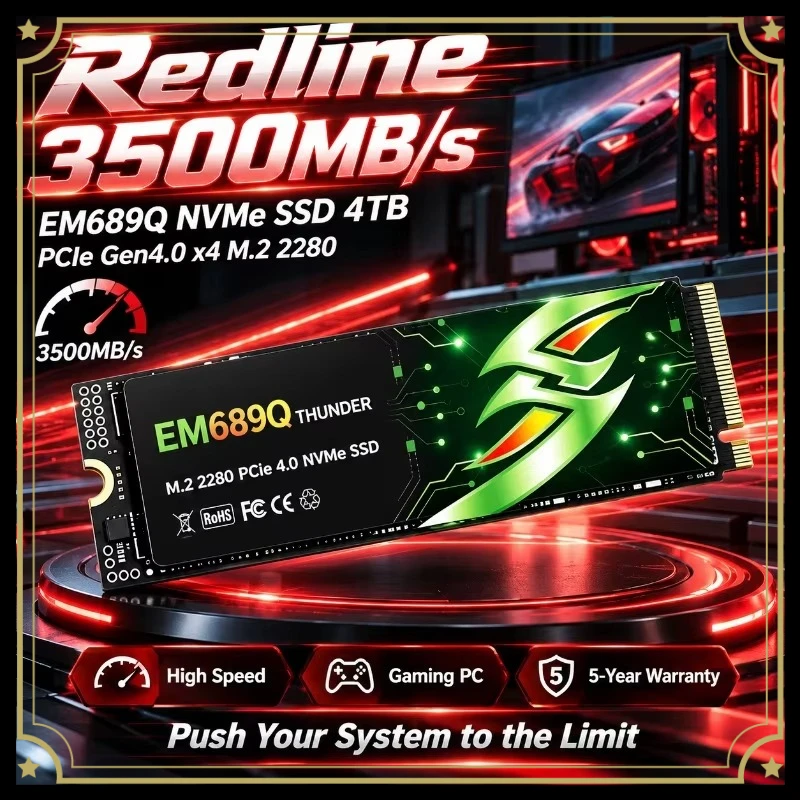 EM689Q SSD NVMe M.2 1TB 2TB 4TB SSD 3500MB/s M.2 2280 PCie Gen4.0x4 Internal Solid State Drives Disk for Laptop Desktop