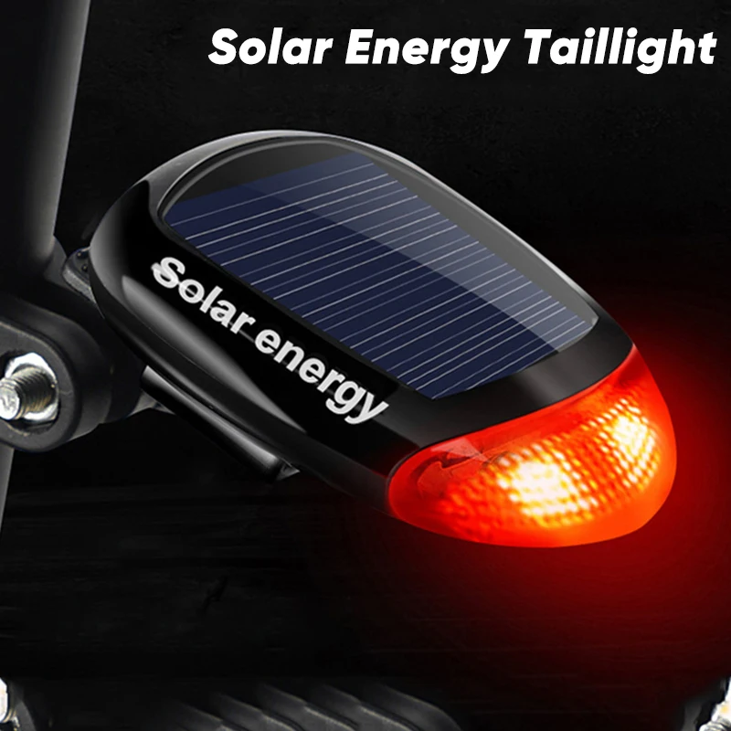 Bicycle 2 LED Taillight Solar Energy Cycling Rear Light Road Mountain Bike Solar Energy Tail Light Night Cycling Safety Red Lamp