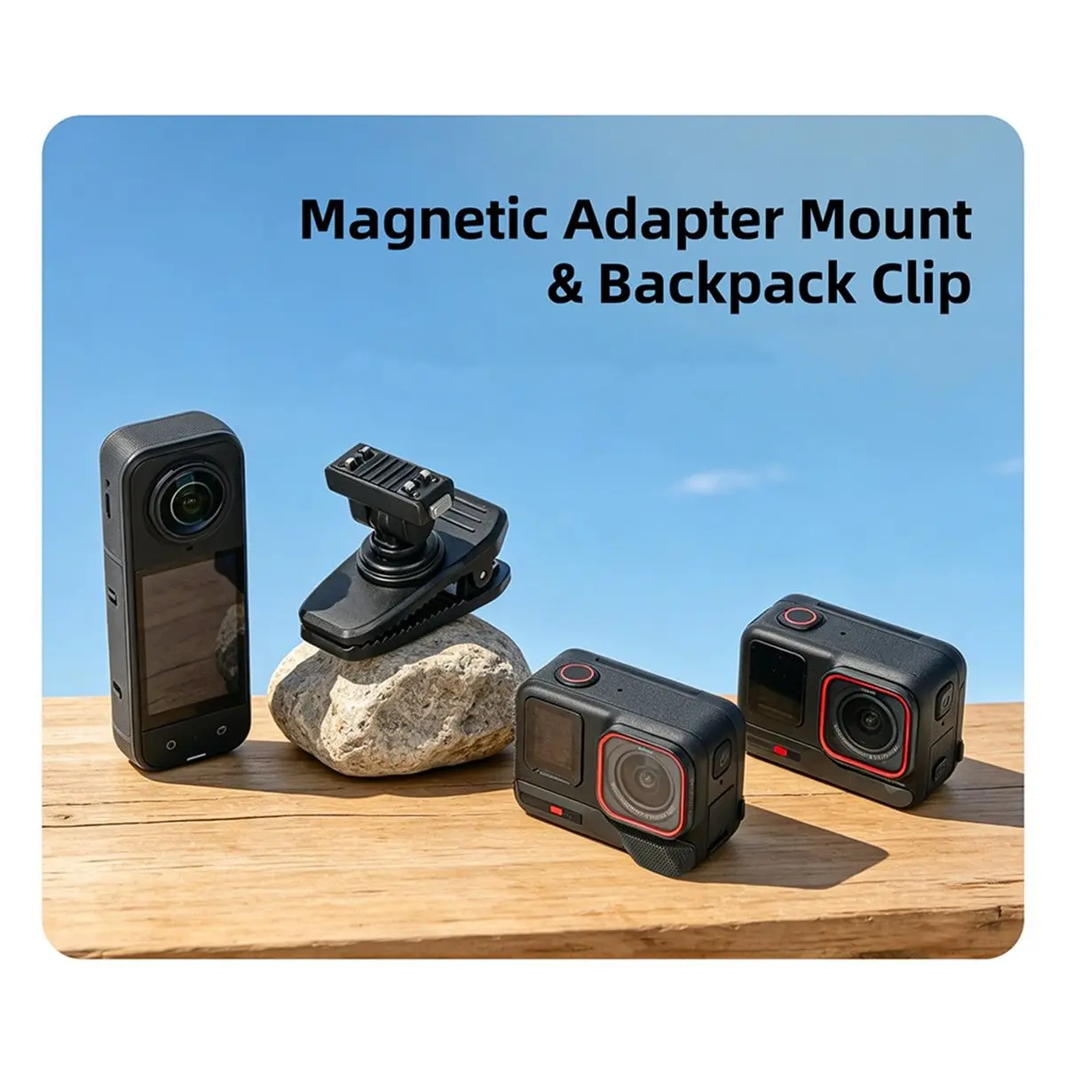 Magnetic Holder Backpack Clip for X4 Air/X5// /1 Rotatable Hands-Free for Cycling Gimbal Accessories