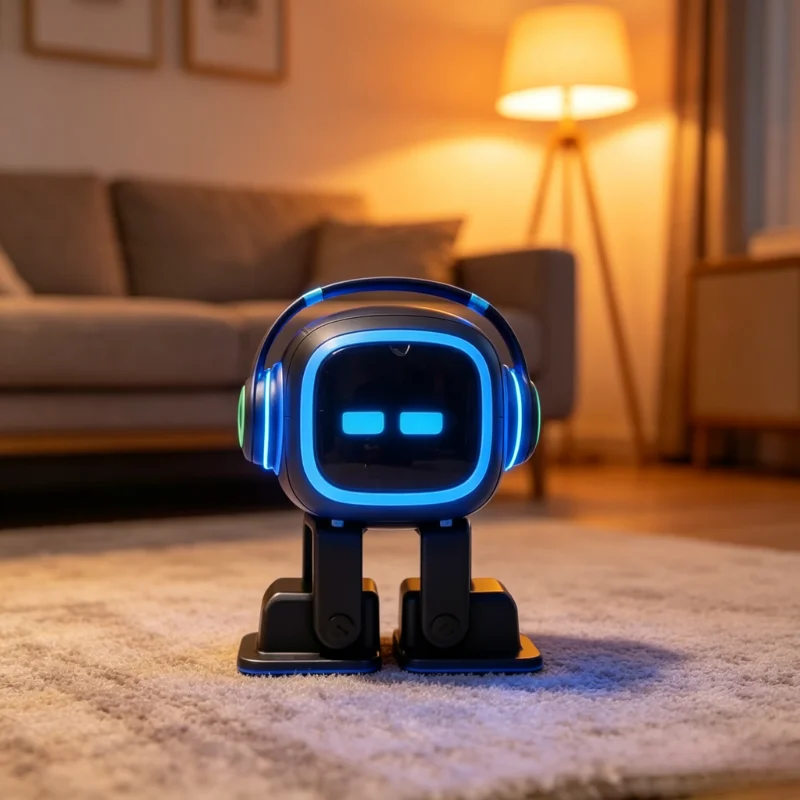 Cool Headset Robot Desktop Smart Speaker, Dynamic RGB Neon Lighting, Wireless Bluetooth Audio Player, Novelty Tech Gift for Desk