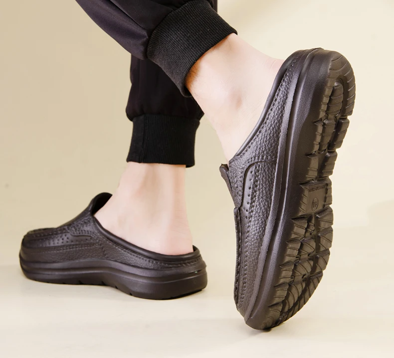 Sandalias de playa de verano para hombre, zuecos de jardín informales Unisex, sandalias cruzadas con punta ancha para exteriores, zapatillas de ducha de casa antideslizantes
