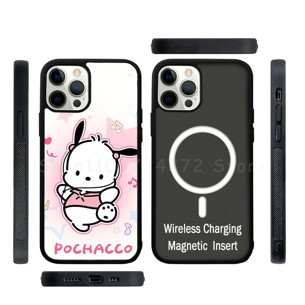 

P-pochacco Phone Case Strong Magnetic For IPhone 15 14 13 Pro Max Mini Alex Mirror For Magsafe Wireless Charging Cover