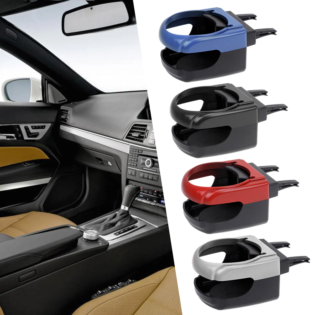 

3pcs Car Cup For Vehicle Air Outlet Durable Drink Holder Accessory Multi-Function Beverage Holder For Cars Red