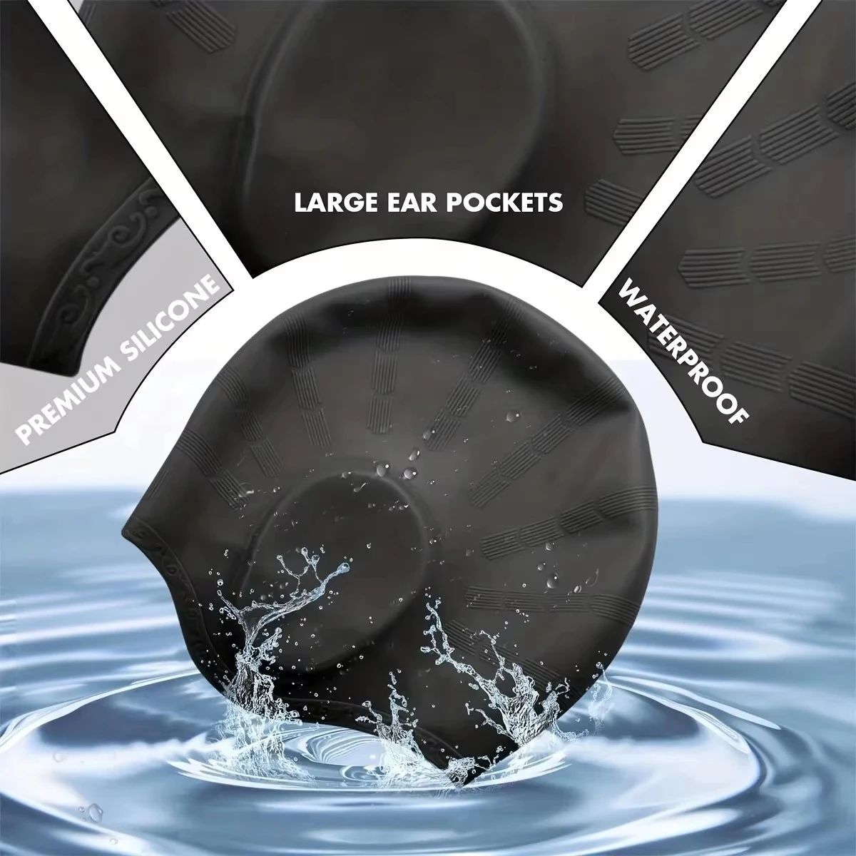 Gorro de natación silicona impermeable pelo largo con protección - imagen 5