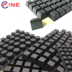Black Self-Adhesive Rubber Leg Pads Shock absorption Anti-slip Laptop Appliances Furniture Protect Mats Round/Square