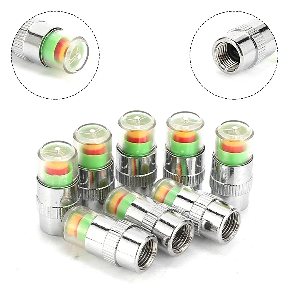 

Tire Pressure Indicator Valve Monitor Motorcycle Silver W/Sensor Indicator 3 Color For 32PSI(2.2Bar) High Quality