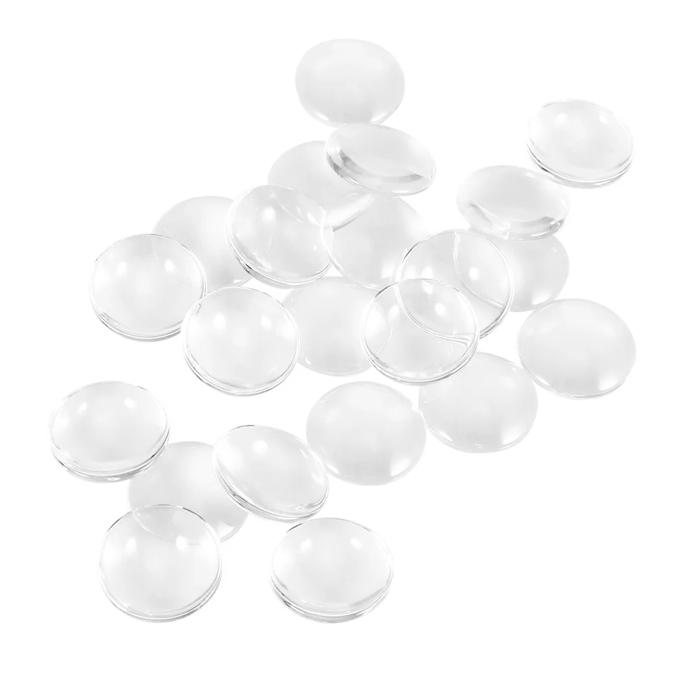 

100 pcs Round Glass Dome Cabochons Clear Cameo Non Calibrated for Necklace White Embryo Jewelry Crafts Projects