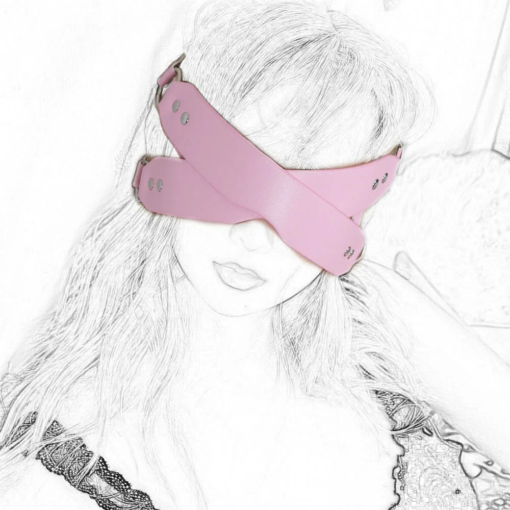 Punk Cross Blindfolds Masks PU Leather Half Face Mask Cosplay Costume Accessory Women's Sexy Masquerade Parties Clothing