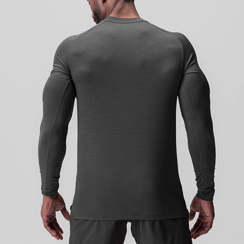 Men\'s Gym Clothing New Fitness Quick Dry Long-sleeved T-shirt Round Neck Tee Man Casual Running Training Compression Sweatshirt