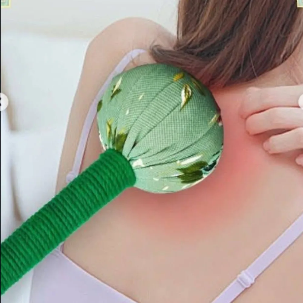 Long-Handled Wormwood Massage Hammer Lymphatic Drainage Relieve Shoulder and Neck Muscle Pain Manual for Full Body Massage Tool