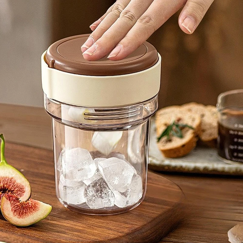 

Cafe Coffee Mug 2In1 Touch-Free Cube Tray Water Bottle With Lid Portable Coffee Cup with Cube Mould Reusable Water cup Kitchen