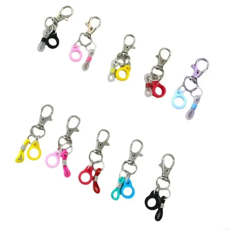 Pack of 10Pcs Silicone Pen Clips with Lobster Clasp Keychain Lanyard Pen Holder Clip for Lanyard Badge Reels Accessories