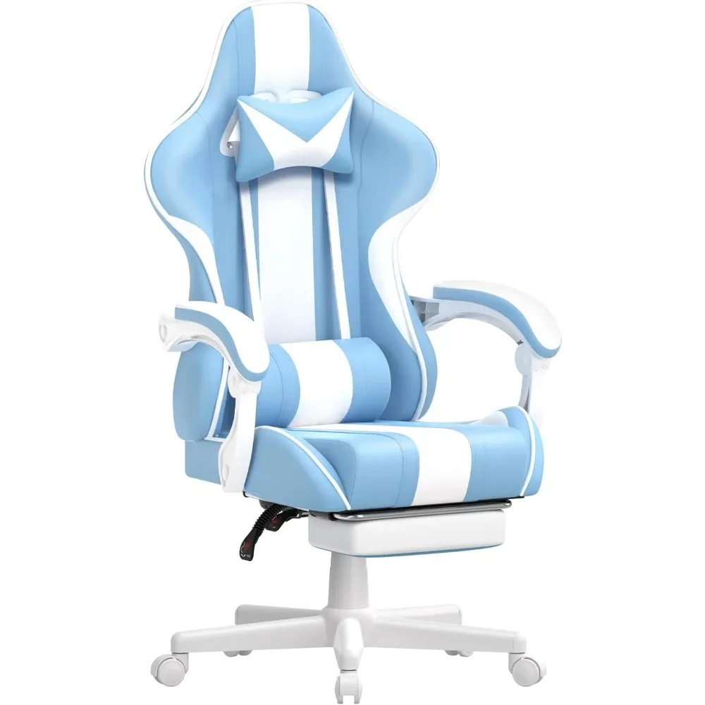 

Gaming Chairs,Ergonomic Racing Style PC Game Computer Chair with Headrest Lumbar Support Adjustable Recliner PU Leather Video