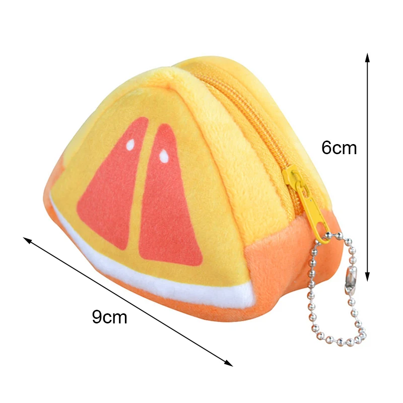 Niedliche Obst-Geldbörse aus Plüsch, Wassermelone und Orange, Damen-Geldbörse, Geldbeutel, Geldbörse, Cartoon-Mode, süßes Mädchen-Geschenk