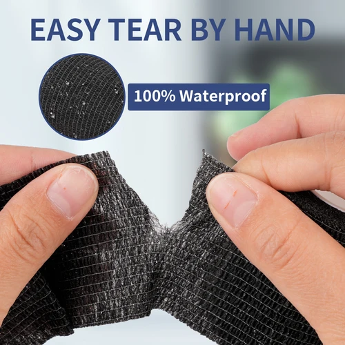 Imagen 2 del producto 2/4/6 Uds cubierta de agarre de tatuaje vendaje negro desechable para máquina de vendaje de agarre de tatuaje accesorios de tubo de cinta