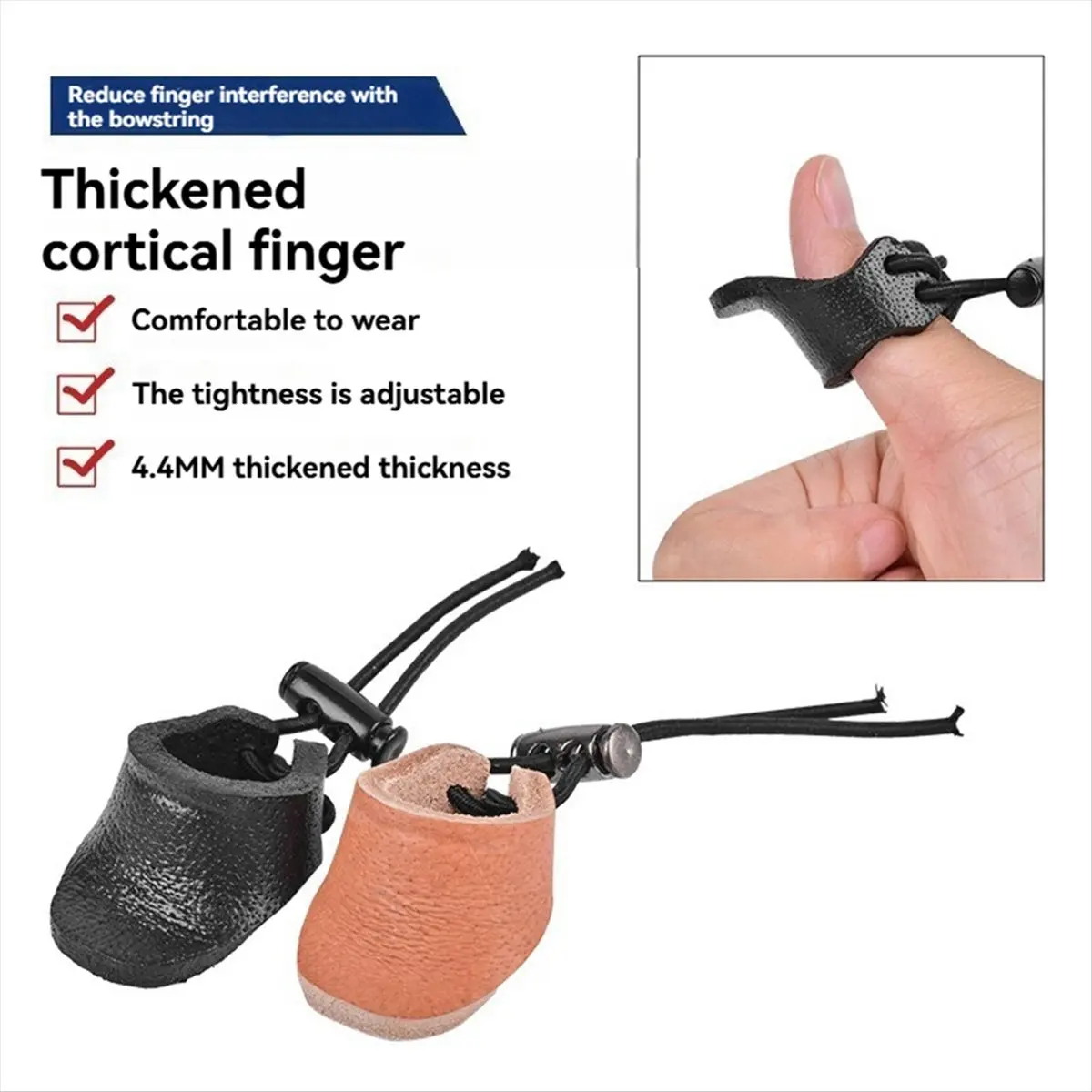 AA77 NEW  2pcs Finger Protector Thickened Finger Traditional Outdoor Protective Finger Protector Black