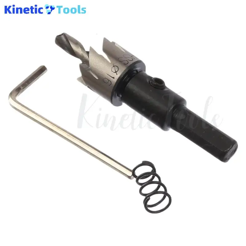 

1 шт., 16 мм, набор кольцевых пил из быстрорежущей стали, сверло с титановым покрытием, коронка для сверления металлического сплава, нержавеющая сталь, режущий инструмент по дереву