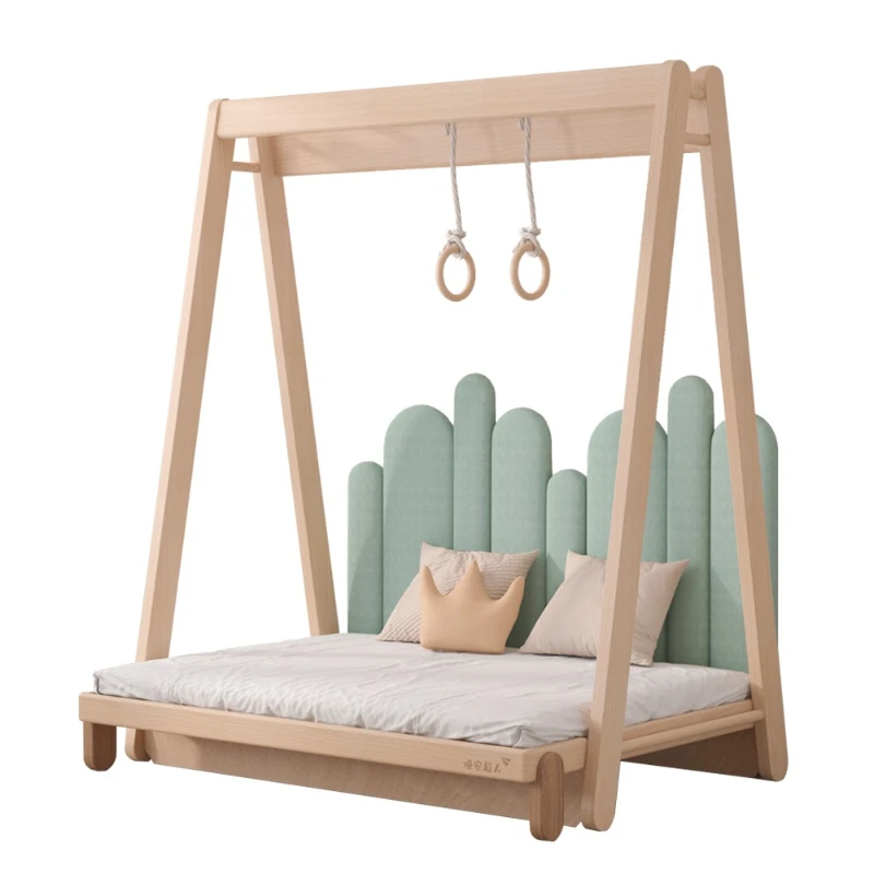 bed Swing popsicle bed, beech solid wood telescopic house bed
