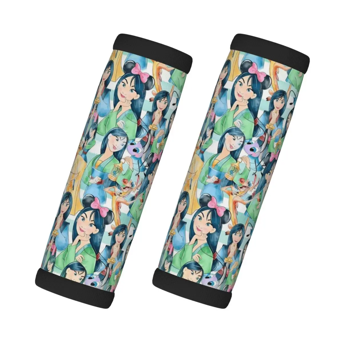 

Custom Mulan Princess Luggage Handles Wrap Grips 2 Pcs Neoprene Suitcases Luggage Travel Accessories For Backpack Shoulder Pad