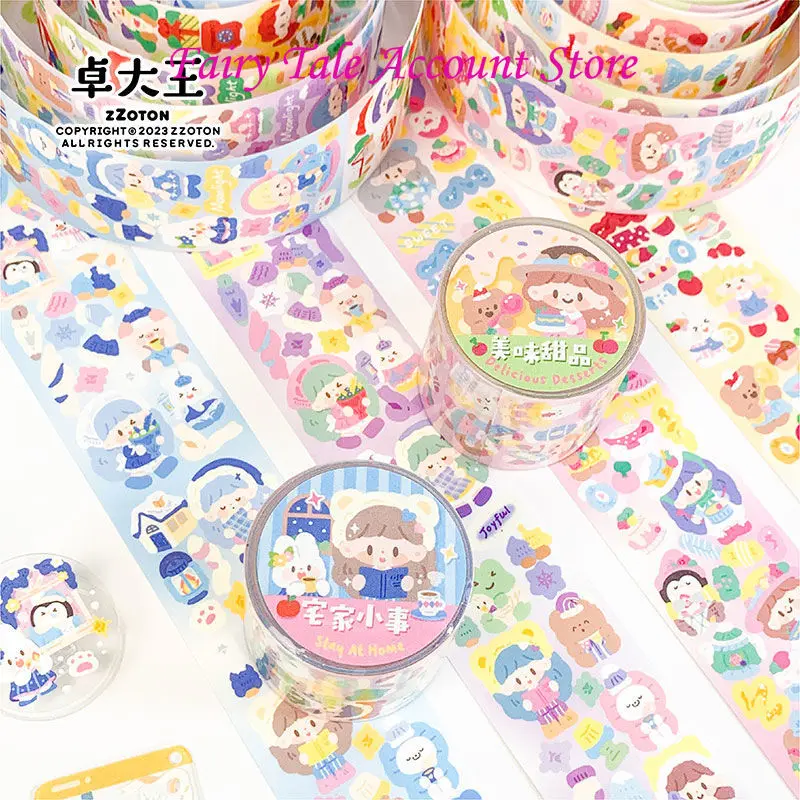 

Zhuo Dawang Delicious Dessert Homestead Little Things Sticker Roll Hand Tent Guka Die Cut Tape Adorable Girl