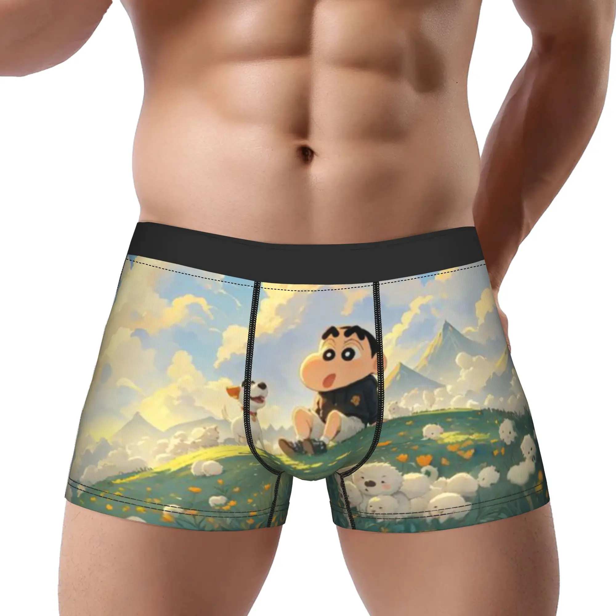 Nature Crayon Shin-chan Underpants Breathbale Panties Male Underwear Print Shorts Boxer Briefs