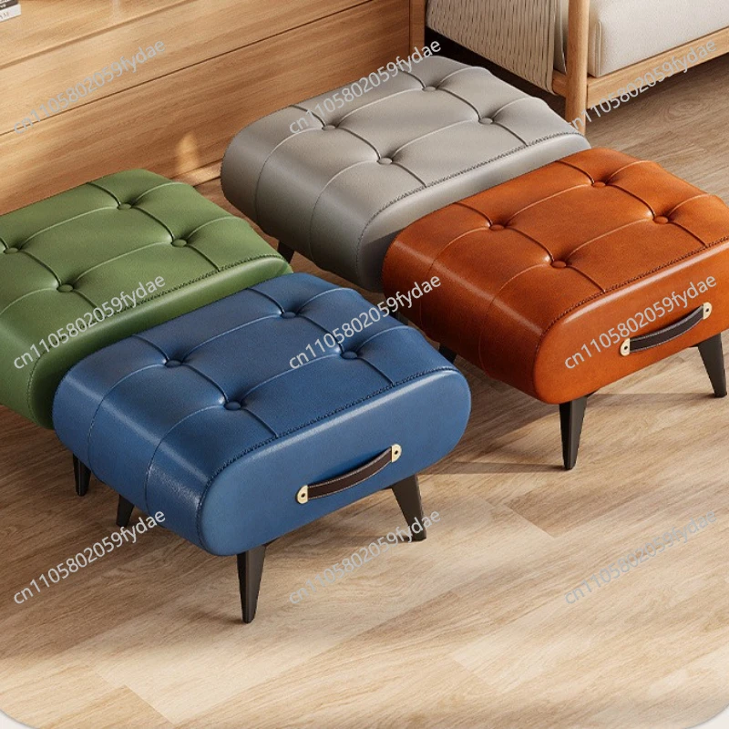 Foldable Foot Stool Extra Thick High-Density Foam, Portable Ottoman for Living Room/Bedroom/Office, Non-Slip Base