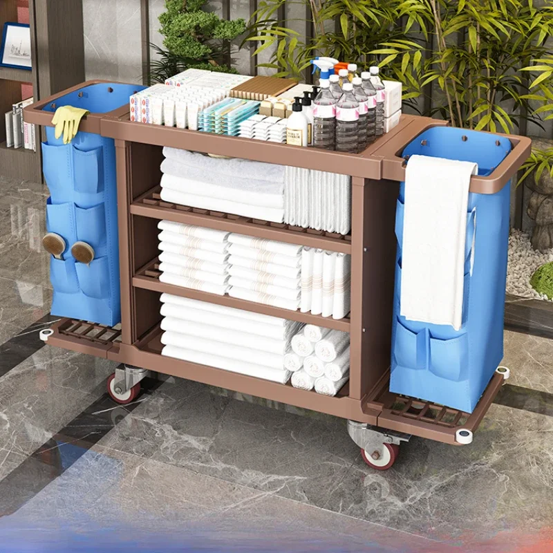 

Thickened linen cart Hotel room cleaning Tool Hotel special hygiene cleaning Work Trolley