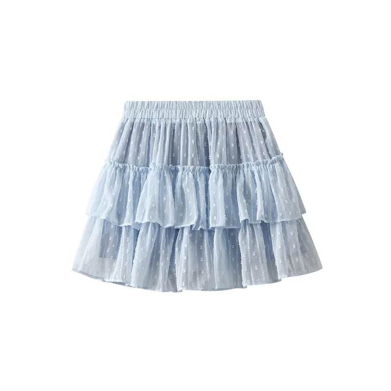 

Plucked dot Mini puff skirt Summer Women's Skirts New Skinny elastic high waist Lining cake skirt Shorts skirt Woman Clothing