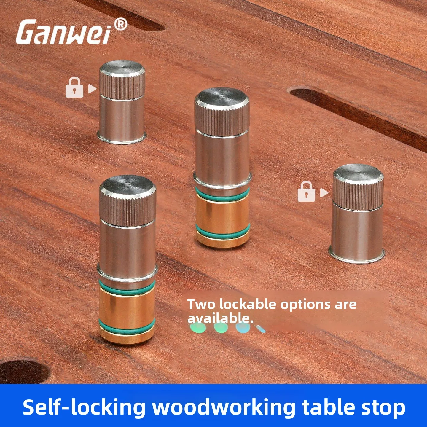 Workbench Self-locking Bench Stop, Stainless Steel Brass MFT Table Hole Positioning Stop, Woodworking Table Clamp 19mm 20mm