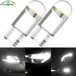 2PCS W5W 194 T10 Glass Housing Cob LED Home Bulb 6000K Wedge License Plate Lamp Dome Light White Diedo Auto Interior Read 12V DC