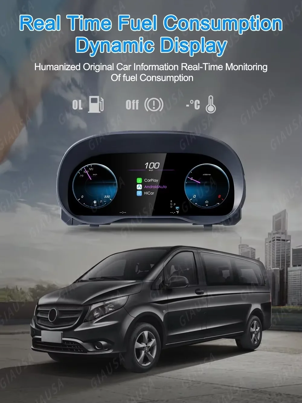 

Автомобильный ЖК-дисплей с цифровым кластером, приборная панель для Mercedes Benz Vito W447 2016 2017 2018 2019 2020-2024, экран спидометра приборной панели