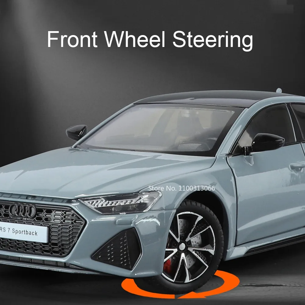 1:24 Pressofuso in lega RS7 A6L Modelli di auto Giocattoli con tirare indietro Veicoli Sterzo ruota Modello di auto in miniatura per ragazzi Decorazione Regali