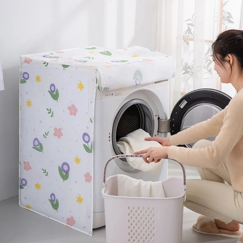 Drum Washing Machine Covers Cute Print Dust Cover For Drum Washer-dryer Waterproof PEVA Protection Cover Household New