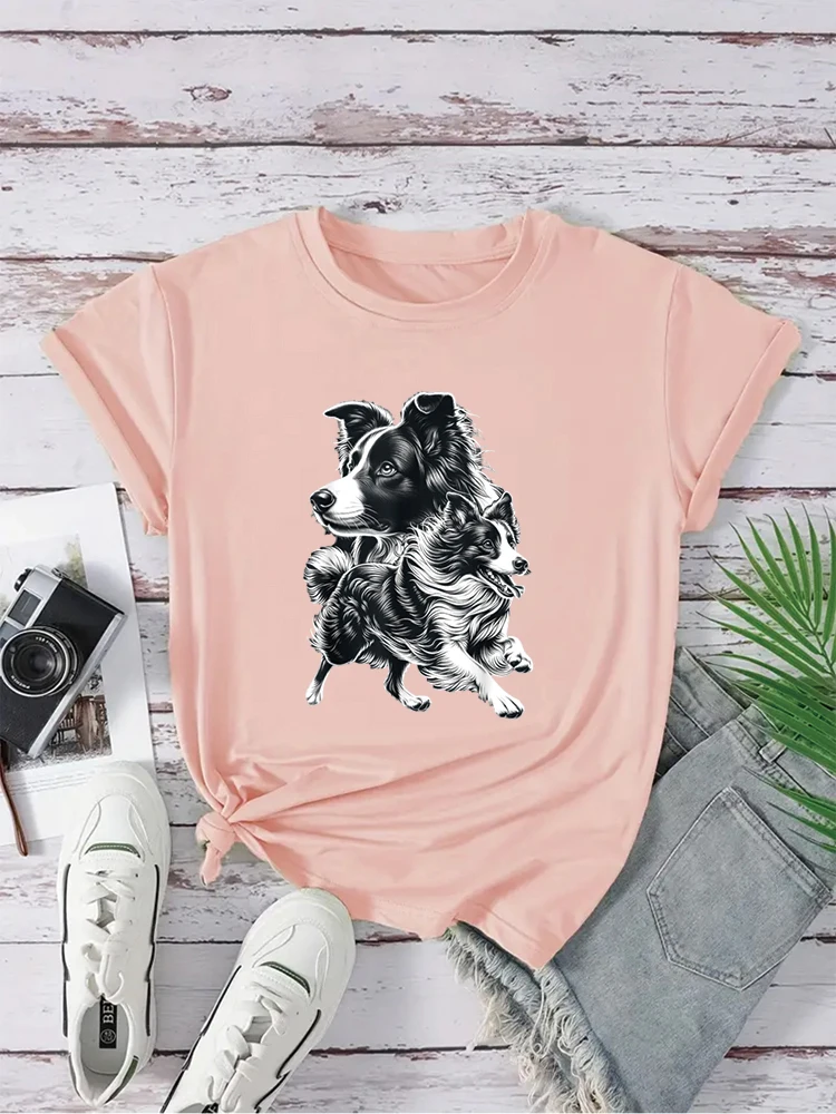 Super Cute Border Collie Photorealistic Portrait T-Shirt t-shirts for women graphic tees funny graphic tees for women