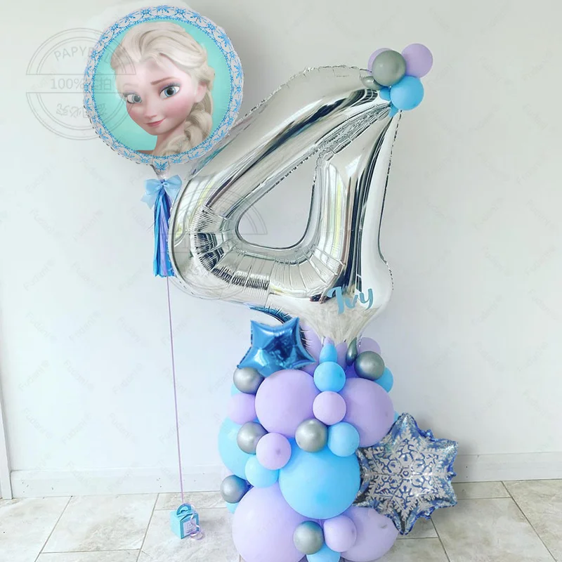 38pcs Frozen Party Balloons Frozen Themed Balloons Are Suitable for Birthday Parties 1-9 Years Old Baby Shower Party Decorations