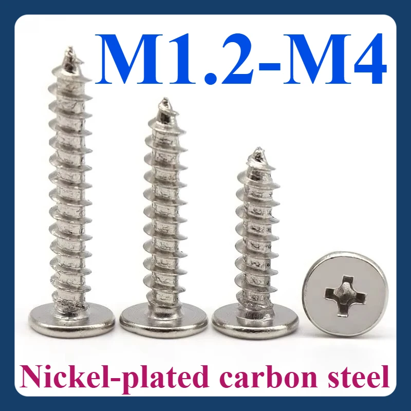 

M1.2-M4 Nickel-plated carbon steel cross-head countersunk ultra-thin self-tapping screws