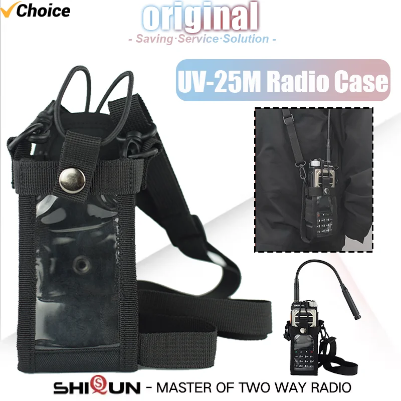 

Baofeng UV-25M Radio Case Tactical Walkie Talkie Holder Bag RadioPouch Nylon Protective Bag Cross-body Strap Bag For UV25 Series