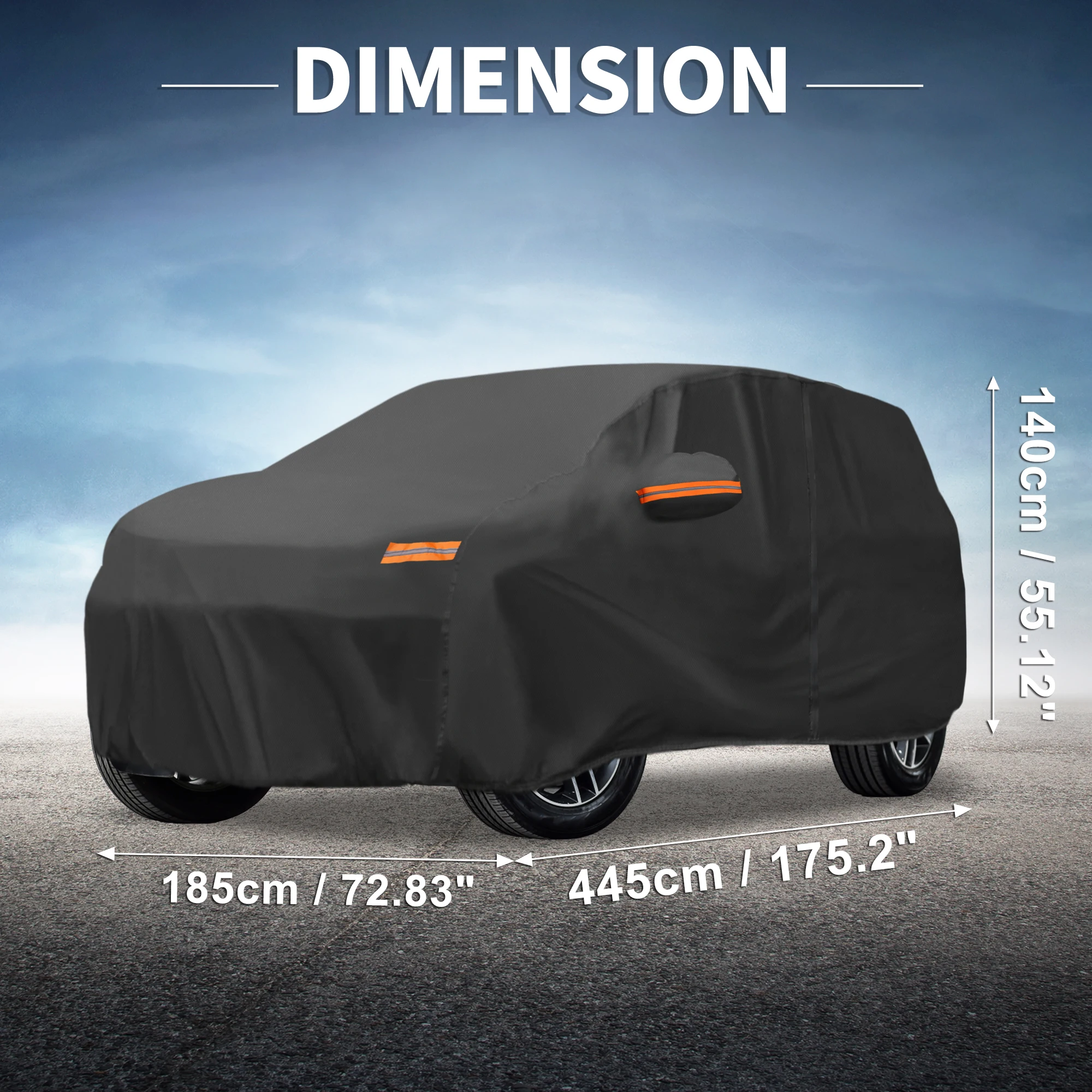 UXCELL for Kia Seltos 210D-PU Outdoor Full Car Cover All Weather Waterproof Sun Rain Snow Protection with Driver Door Zipper