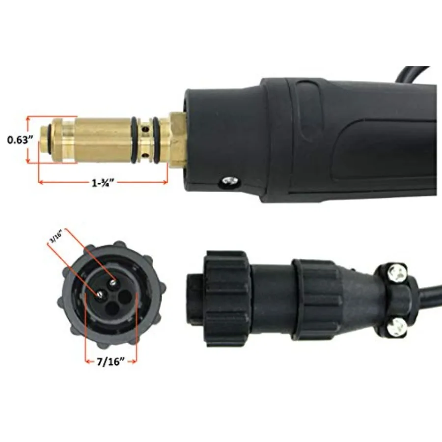 SA 250 Amp MIG Torch with 12 Feet Cable and Two-Pin Signal Connector for Industrial Welding Applications - High-Performance Dur