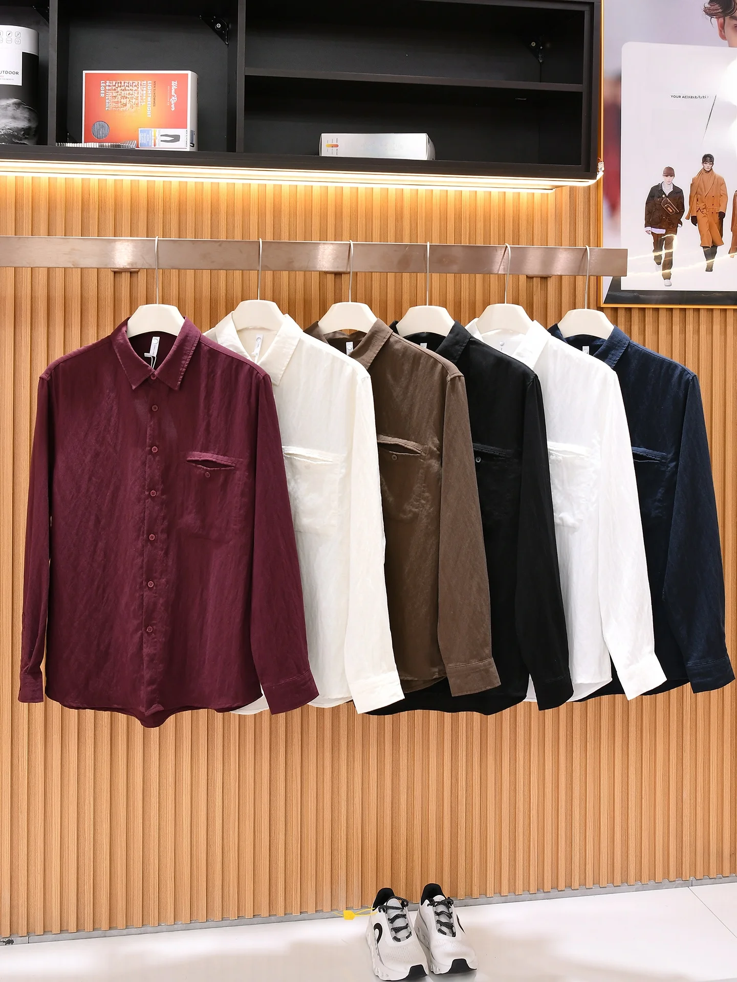 Men's Business Casual Long Sleeve Shirt High Drape Linen Blend Breathable Moisture Wicking Spring Fashion Urban Style