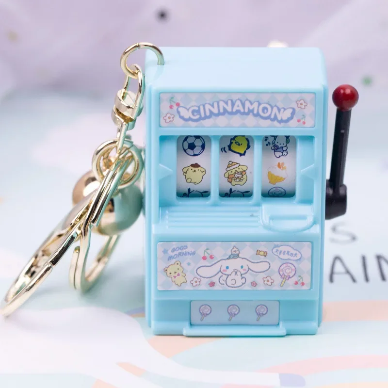 Sanrio Casino Game Console Anime KeyChain Melody Kuromi Cinnamoroll Cute Fashion Simulation Machine Keychain Kawaii Toy Gift
