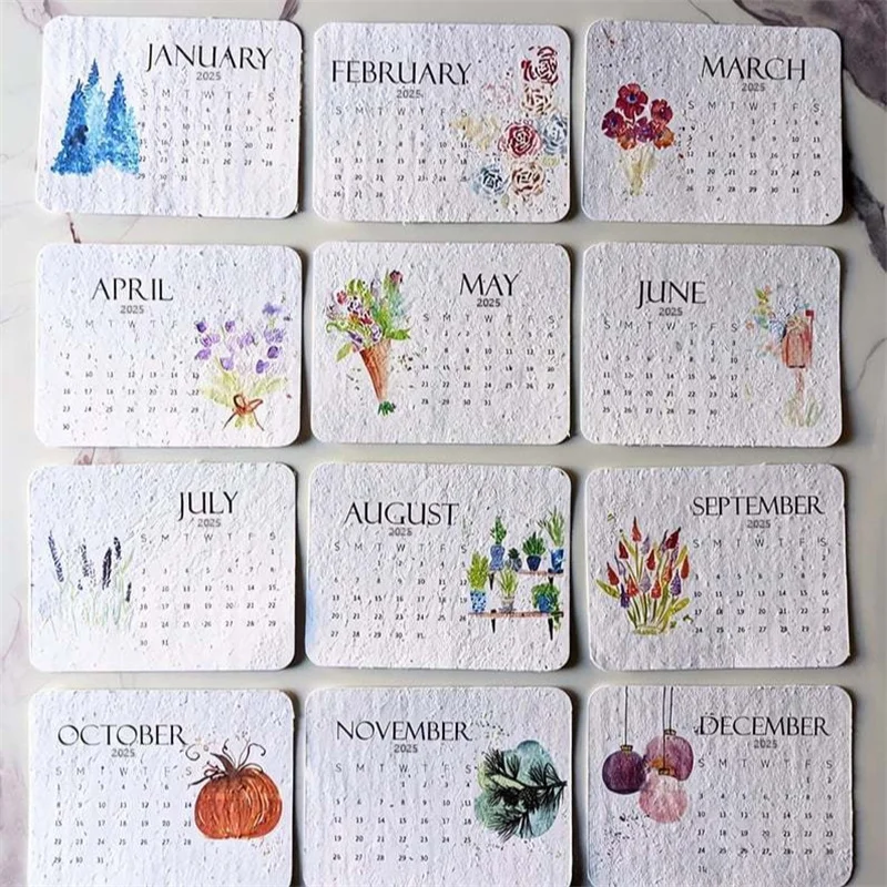 Plantable Seed Calendar 2025 Eco-Friendly Greenery Planner From January 2025 To December 2025 Monthly Seed Calendar Perfect